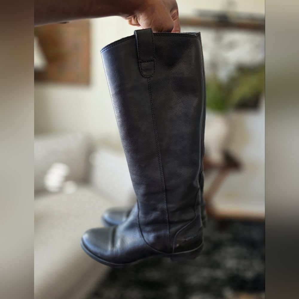 Madewell 1937 Women's Archive Boot Size 6.5 Tall Pull On Riding Black Leather